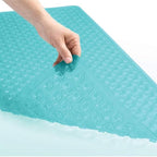 GORILLA GRIP Patented Square Shower Stall Mat, Small Bathtub Floor Mats for Stand Up Showers, Suction Cups and Drainage Holes, Machine Wash, Soft on Feet, Bathroom Accessories 21x21 Inch, Turquoise