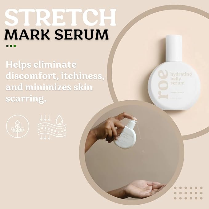 Roe Wellness Stretch Mark Belly Serum/Oil for Sensitive Skin with Long and Short-term Hydration, Increases Skin Elasticity and Firmness Reduce Stretch Marks (Belly Serum)
