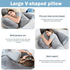 INSEN Pregnancy Pillow for Sleeping,Maternity Body Pillow for Pregnancy Women,Pregnancy Support Pillow for Back, Hip Pain,Grey