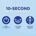 Healthwise Digital Thermometer | 10-Second Readout | Feverline Indicator | Flexible Tip | Hygienic Water-Resistant Easy Cleaning | Storage Case + Probe Covers Included