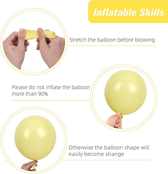 RUBFAC 129pcs Pastel Yellow Balloons Different Sizes 18 12 10 5 Inches Light Yellow Balloons for Happy Birthday Wedding Anniversary Baby Shower Easter Garland Arch Party Decoration