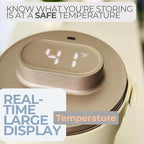 Portable Cooler, Breastmilk Chiller, Large Real-Time Temperature Display, Double Vacuum Insulation, 360° Cooling 24 Hours, Stainless Steel, Versatile Storage, up to 2L