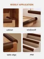 Baby Proof Edge Corner Protector, 16.4FT 0.47''Th L-Shape Furniture Corner & Edge Safety Bumpers with 10 Corners, Pre-Taped, Soft NBR Rubber Foam Desk Edge Cushion Wall Corner Protector (Coffee)
