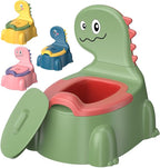 Potty Training Toilet Toddler Potty Chair Kids Boys Girls Dinosaur Animal Comfortable Potties Training Seat for Childrens Ages 1-3 Portable Baby Toilets with Lid Back Easy to Clean Potty Trainer Green