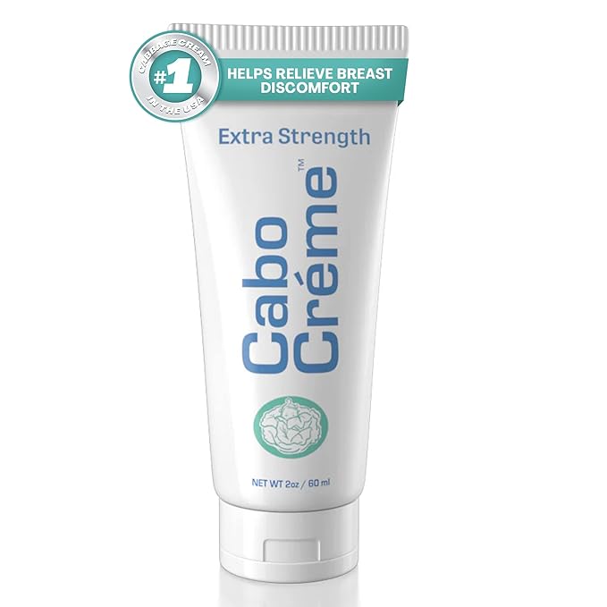 CaboCréme Extra Strength Cabbage Breast Cream - 2X Strength for Engorgement Relief and Breastfeeding Weaning Support - Dry Up Breast Milk - OB-GYN Created & Breastfeeding Mother-Approved - 2 oz