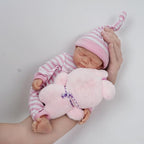 12" Silicone Full Body Reborn Baby Doll Lifelike Closed Eyes Sleeping Pretty Baby Girl Realistic Newborn Doll Real Life Baby The Look Real Babies Dolls