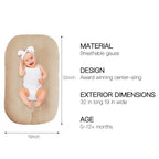 Baby Lounger - Snuggle Cozy Me Infant Lounger for Newborns | Breathable & Soft, Portable Awake-Time Pad, Essential Baby Gift- Coffee (Lounger Cover Included)