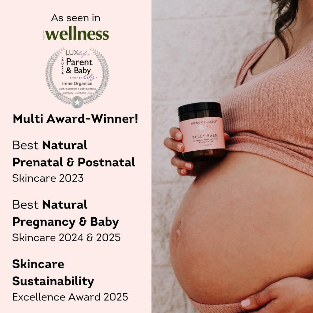 Organic Belly Butter for Pregnancy Stretch Mark Prevention and Treatment Award Winning Anti Stretch Mark Tummy Balm For Pregnancy and Postpartum 8oz - Hydrating Bump Cream