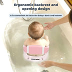 Baby Bath Seat-for Babies 6 Months & up with Temperature Alert+Soft Cushion+Suction, Toddler Bath Seat for Baby, Sitting Up with Baby Bathtub Seat, Pink