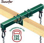 Swurfer Swing Set Conversion Bracket - No Tree, No Problem, Convert Your Swingset into a Swurfset, Heavy Duty Adjustable Horse Glider Attachment Bracket for Kids Ages 12 and Up, Up to 150lbs (Green)