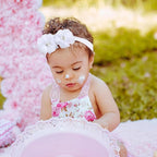 FZBNSRKO Baby Girls Floral Headbands Set,15 Pack Mixed Baby Chiffon Headbands Baby Girl Flower Headband Elastic Hairband for Newborn Toddler Hair Accessories(2 flowers)