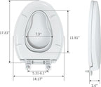 R&T Elongated Toilet Seat with Built in Potty Training Seat, Slow Close Toddler Seat Fits both Adult and Child, Easy To Install & Clean