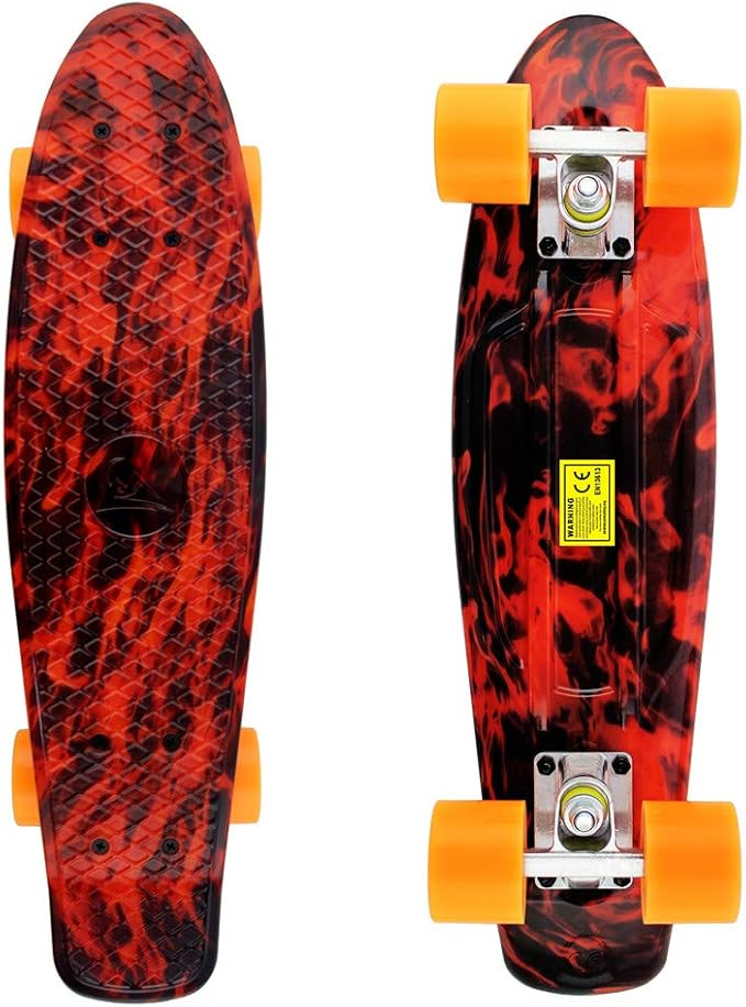 Skateboards Complete 22 Inch Mini Cruiser Retro Skateboard for Kids Boys Youths Beginners