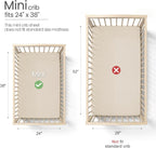 lulumoon Mini Crib Sheets Muslin: Soft Cotton Fitted Mini Crib Mattress Sheets for Boys and Girls 2Pack