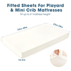 GRSSDER Mini Crib Sheets Fitted, Pack and Play Sheets 2 Pack, Ultra Soft Stretchy Pack N Play Sheets, Universal Fit for Playard Mattress, Jersey Crib Sheets Neutral for Boys and Girls, Gray/White