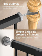 36" Extra Tall Baby Gate for Stairs, 29.5-40.5" Wide Dog Gate for Doorways, Walk Thru Auto Close Metal Pet Gate for The House, Stairs and Doorways, Child Gate Pressure Mounted Dog Gate Indoor - Black