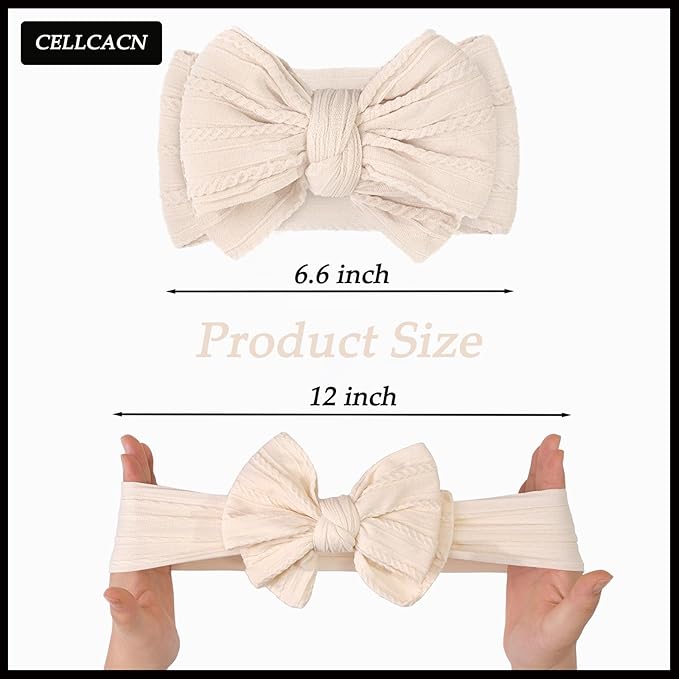 Baby Bows Headbands Nylon Hairbands Baby Girl Bows Hair Accessories for Infant Toddler Essentials (8Color-green, mid)