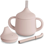 Moonkie Silicone Baby Sippy Cups | 3 Stages Training Cup Straw Cup for Infants Toddlers and Kid | 4 oz 1Pack