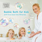 Dead Sea Collection Bubble Bath Kids with Vanilla - Cleansing and Moisturizing Liquid Bath Bubbles - Sweet Almond Oil and Pure Dead Sea Minerals - Pack of 2 Large Bottles (67.6 fl.oz)