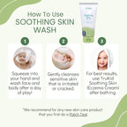 TruKid Kids Body Wash – Natural, Unscented Face, Body & Hand Wash for Sensitive Skin - NEA-Accepted for Eczema – Dermatologist Tested, Non-Toxic, Tear-Free Baby Bath Essential, 8 fl oz