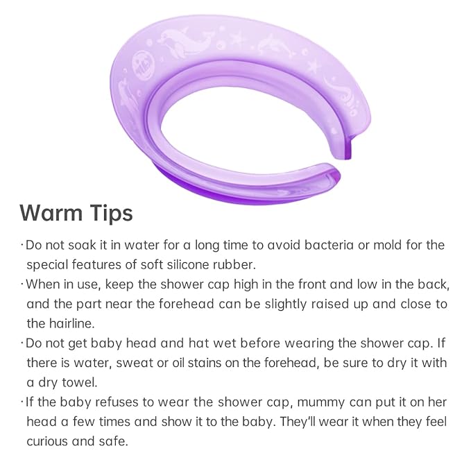 Kair Air Cushioned Bath Visor, Shower Cap For Kids, Hair Washing Hat For Toddlers Adults, Purple