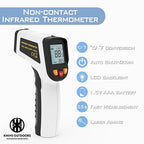 KNINE OUTDOORS Infrared Thermometer Laser Temperature Gun, -58℉ to 1112℉, Single Laser Targeting, Distance to Spot Ratio 12:1, for Cooking, Oven and Meat (White)