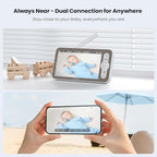 ieGeek Baby Monitor with 2K Camera and Audio - Video Monitor with 5" Screen - Night Vision, Two-Way Talk, Cry & Motion Detection, Temper& Humidity Sensor, PTZ, Remote Control via Screen and Free APP