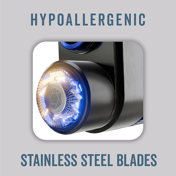 Microtouch Titanium Edge Ear & Nose Trimmer – Dual Rotary Blade Heads with Light – Water Resistant – Travel Friendly – Durable Design – Titanium Coated Blades for Precise, Comfortable Grooming