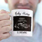 Personalized Picture & Name Baby Coming White Coffee Mug 11 Oz 15 Oz, Promoted To Dad EST. 2026 Accent Cup Gift For Pregnancy Announcement, Customized Coffee Cup New Dad/First Time Expecting Daddy