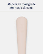 Lalo Utensils - Toddler Fork and Spoon Set - Stainless Steel and Silicone Ergonomic Toddler Utensils - Children Safe Flatware Set - 2 Pieces - Grapefruit