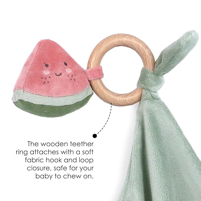 MON AMI Water Melon Plush Lovey for Babies – 11” | Security Blanket and Teether for Newborns