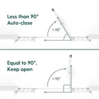 BABELIO 36" Tall Baby Gate, 29-48" Auto Close Pressure Mounted Dog Gate for Stairs, Doorways & Hallway, Protector Basics Easy Walk Thru Pet Gate, Metal Child Gate with 2*Y Spindle Rods, White