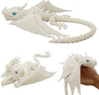 3D Printed Dragon with Wings, Fidget Dragon Toys, 3D Printed Animals, Flexible Articulated Winged Crystal Dragon Model,Home Office Decor Desktop Pet(Luminous White)