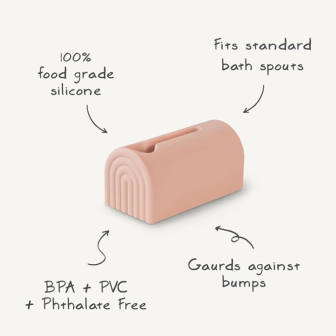 mushie Bath Spout Cover | Soft Silicone Bathtub Faucet Safety Guard for Kids | Universal Fit (Rose)