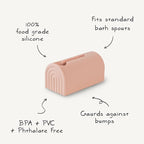 mushie Bath Spout Cover | Soft Silicone Bathtub Faucet Safety Guard for Kids | Universal Fit (Rose)