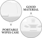 Wipes Dispenser - Wipe Holder for Baby and Adult - Refillable Container Keeps Clean Non-Slip Easy Pull Pouch Case White