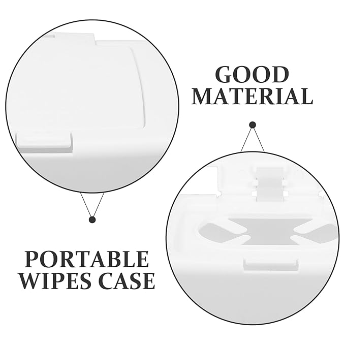 Wipes Dispenser with Dustproof Lid, Refillable Wipe Holder for Baby Nursery, Bathroom, Kitchen, and Living Room, Keeps Fresh and Clean, Single-Hand Operation, 6.69X4.13in, White