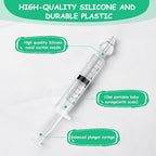 Baby Nasal Irrigator, 4PCS Nasal Syringe for Baby, Syringe Nasal Irrigator with Tweezers & Cleaning Brush, Baby Nasal Aspirator with Silicone Nasal Suction Tips Portable Baby Nasal Syringe