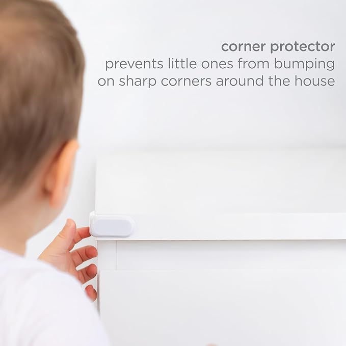 Ubbi Corner Protectors, Furniture Corner Guards for Baby and Toddlers, Baby Proof Covers, Baby Safety, White, 16 Piece Set