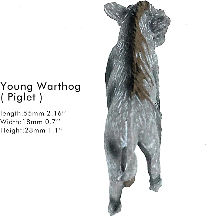 FUNSHOWCASE African Jungle Animals Young Warthog Piglet Toy Figure Realistic Plastic Figurine Height 1.2-inch