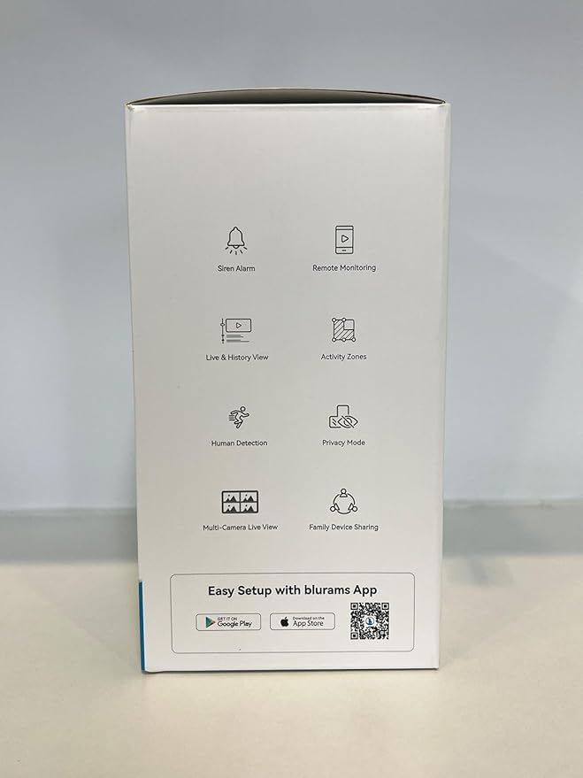 blurams Security Camera 2K, Baby Monitor Dog Camera 360-degree for Home Security w/Smart Motion Tracking, Phone App, IR Night Vision, Siren, Works with Alexa & Google Assistant & IFTTT, 2-Way Audio