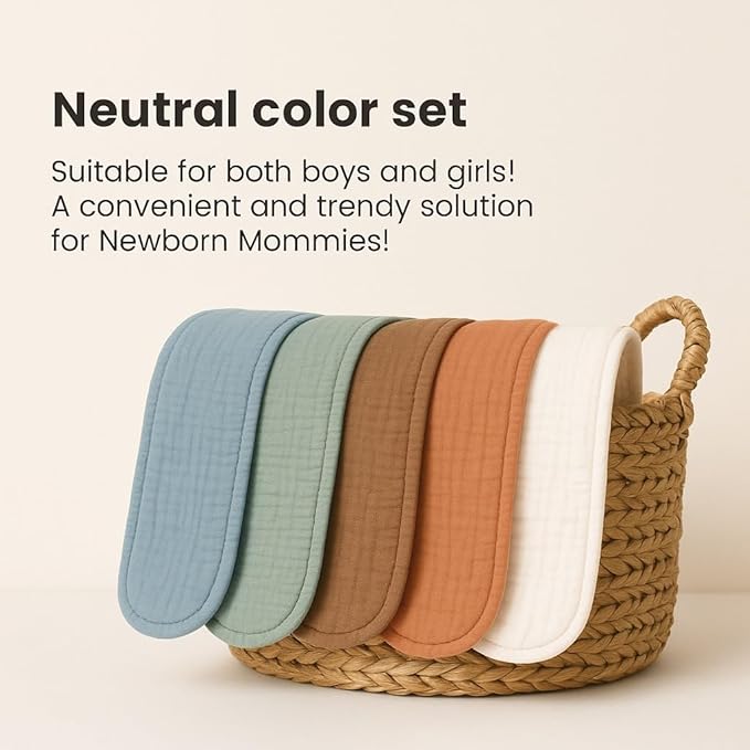 Pink Muslin Burp Cloths Set of 6, Baby Boy Essentials 6 Layer Super Absorbent, Soft & Gentle Muslin Washcloths Baby, Large Size 20"x10" Burp Clothes