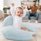 Breast Feeding Pillows for Mom, Soft Cover with Breathable Filling, Machine Washable, Cotton, Light Blue
