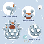 Baby High Chair Toys Teething Chew - Baby Table Toys, High Chair Suction Toy Teething Toys Silicone Teethers, Food Grade Silicon for 6 12 18 Months Blue