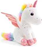 Sew Butiful 8" Unicorn Stuffed Animal - Cute Plush Toy Gift for 3-8 Years Old Girls, Soft Birthday Present for Baby, Toddler, Kids, Decor (White)