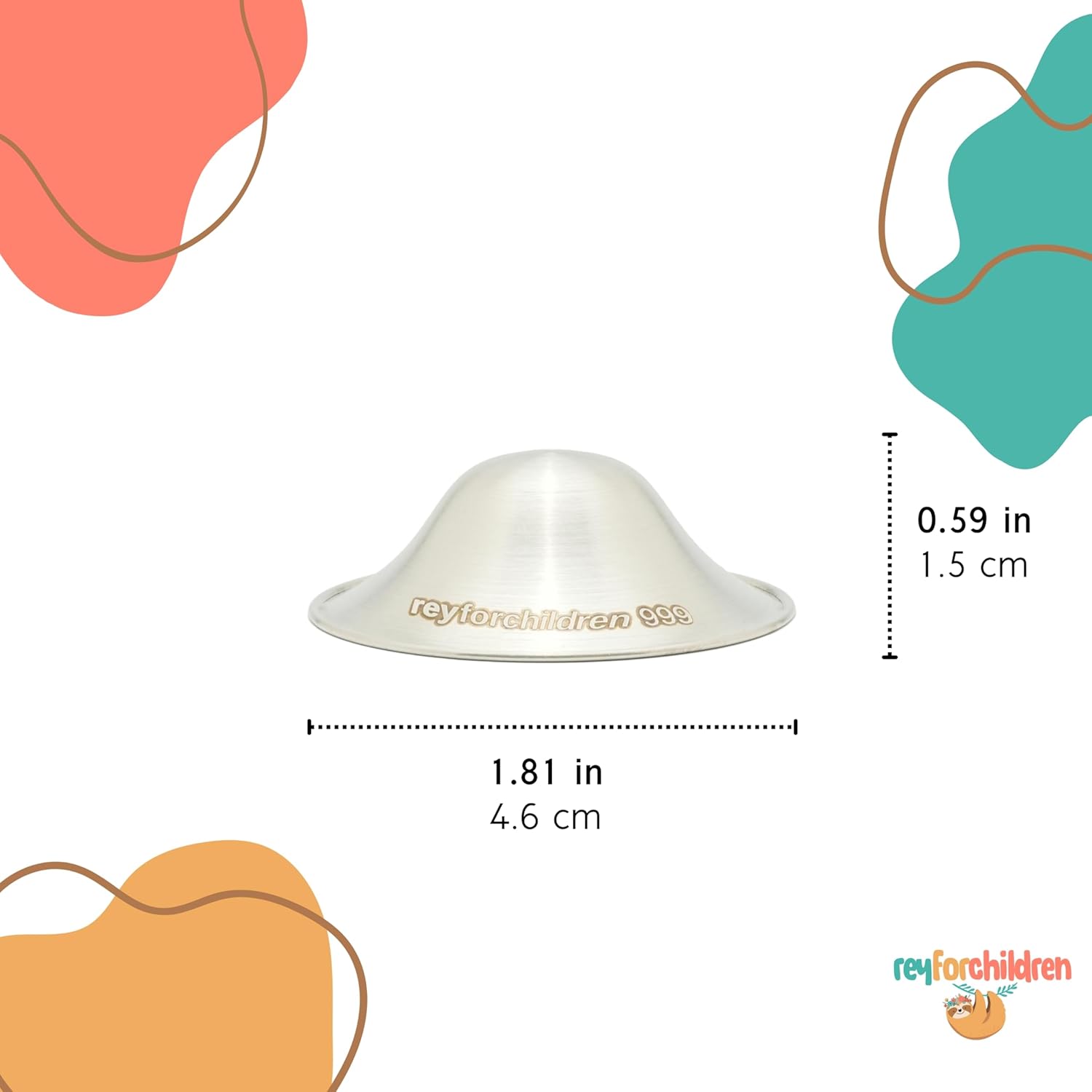 RFC Silver Nursing Cups - 999 Silver Nursing Pad - Nipple Shield Kit for Nursing Newborn - Breastfeeding Essentials - Nipple Cover Breastfeeding - With Silicone Ring & Cleaning Scotch & Case (REGULAR)