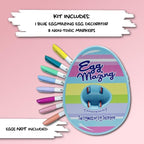 The Eggmazing Egg Decorator Easter Egg Decorator Kit - Arts and Crafts Set - Includes Egg Decorating Spinner and 8 Colorful Quick Drying Non Toxic Markers (Blue) - Packaging May Vary