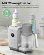 Bear Baby Food Maker with Two Layer Steam Baskets, Multifunction Baby Food Processor Steamer Puree Blender, Baby Food Mill with Bottle Warming Sterili-zing Auto Cleaning Function, BPA-Free, White