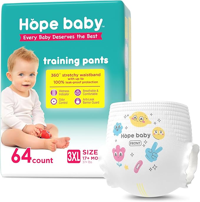 4T-5T (Over 37 LBS), 64 Count Premium Training Underwear, Baby Diapers Toddler Potty Training Pants, Hypoallergenic with Skin