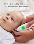 Momcozy Non-Contact Forehead and Ear Thermometer, Digital Infrared Thermometer for Adults and Children, with Child Mode, Fever Alarm Function, Mute and Memory Functions, Fast and Accurate Measurement